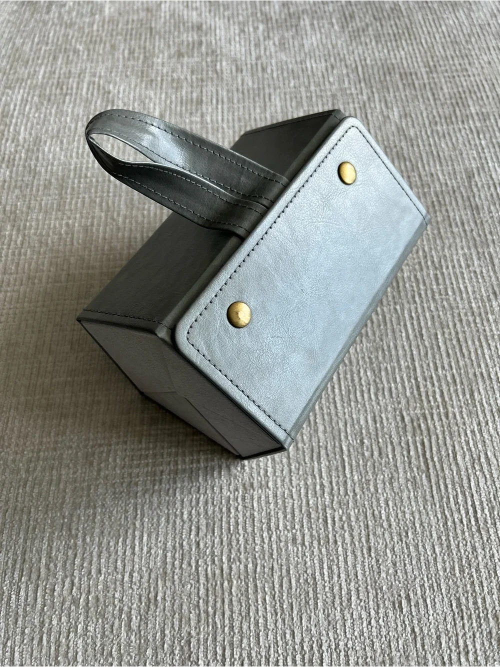 Gray Foldable Glasses/ Jewelry Organizer with Mirror